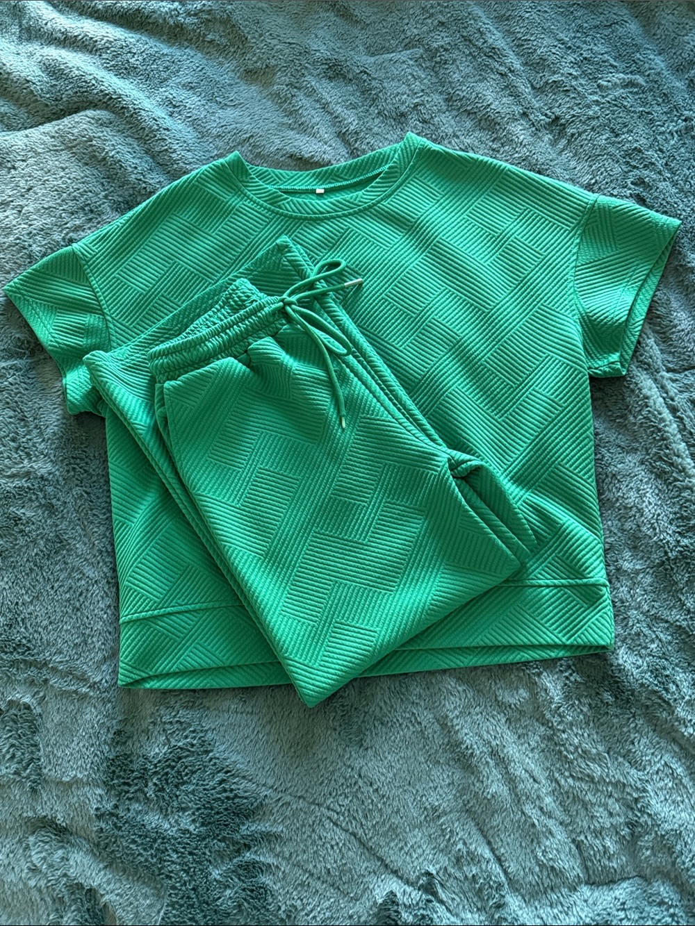 Textured Lounge Set in Green